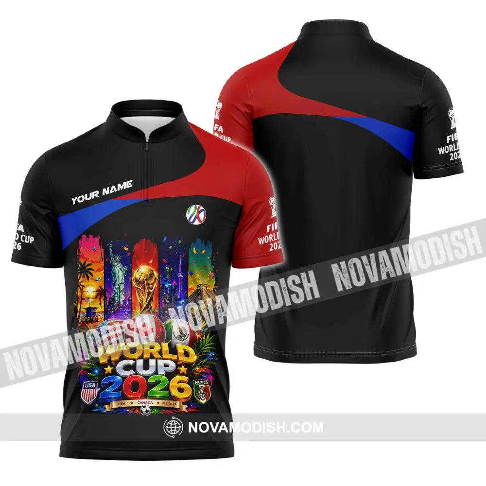 Unisex Shirt - Custom World Cup 2026 Shirt - Zipper Polo Shirt / S - T-shirt