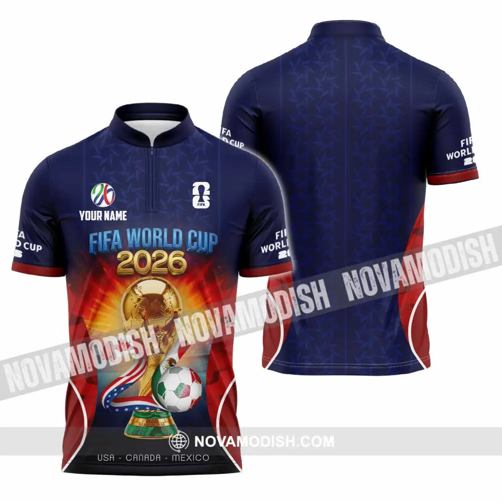 Unisex Shirt - Custom World Cup 2026 Shirt - Zipper Polo Shirt / S - T-shirt