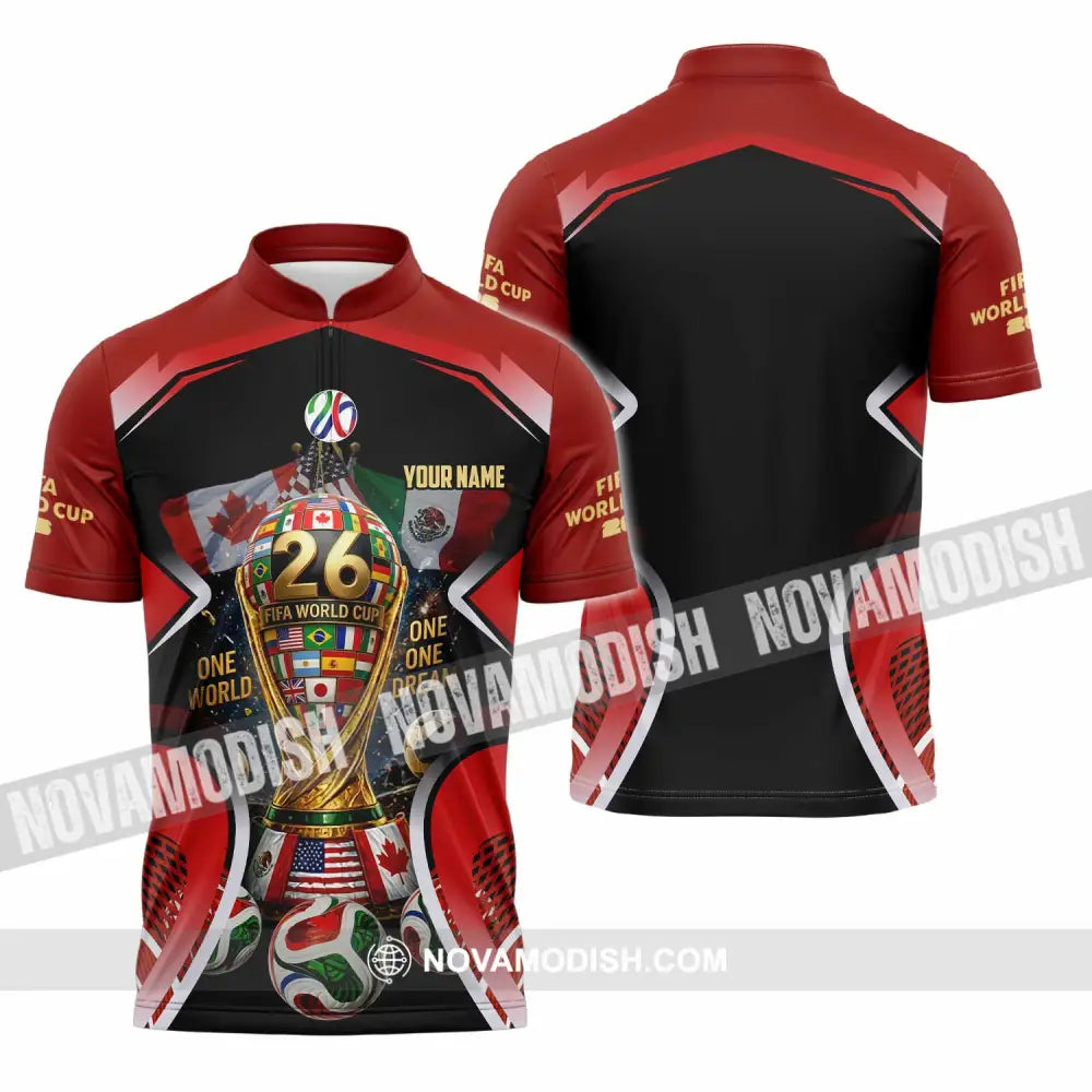 Unisex Shirt - Custom World Cup 2026 Shirt - Zipper Polo Shirt / S - T-shirt