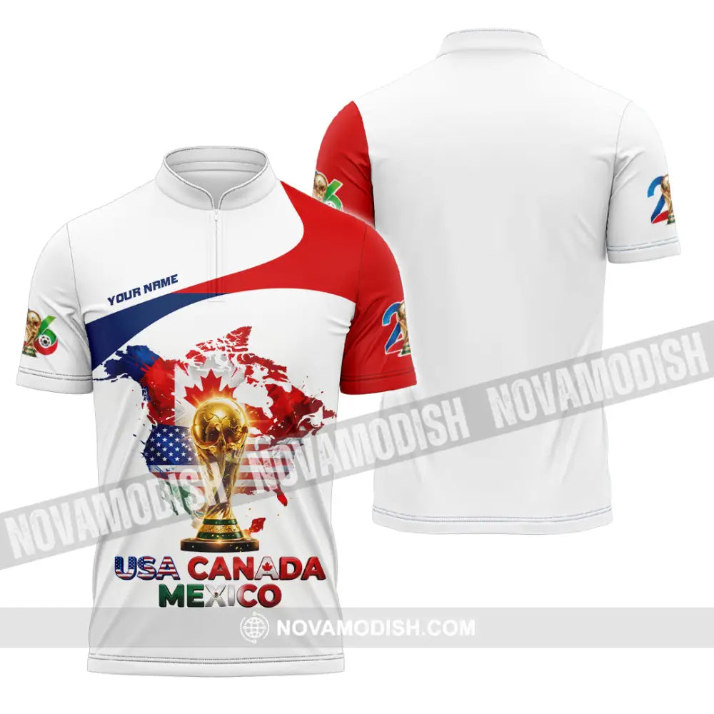 Unisex Shirt - Custom World Cup 2026 Shirt - Zipper Polo Shirt / S - T-shirt