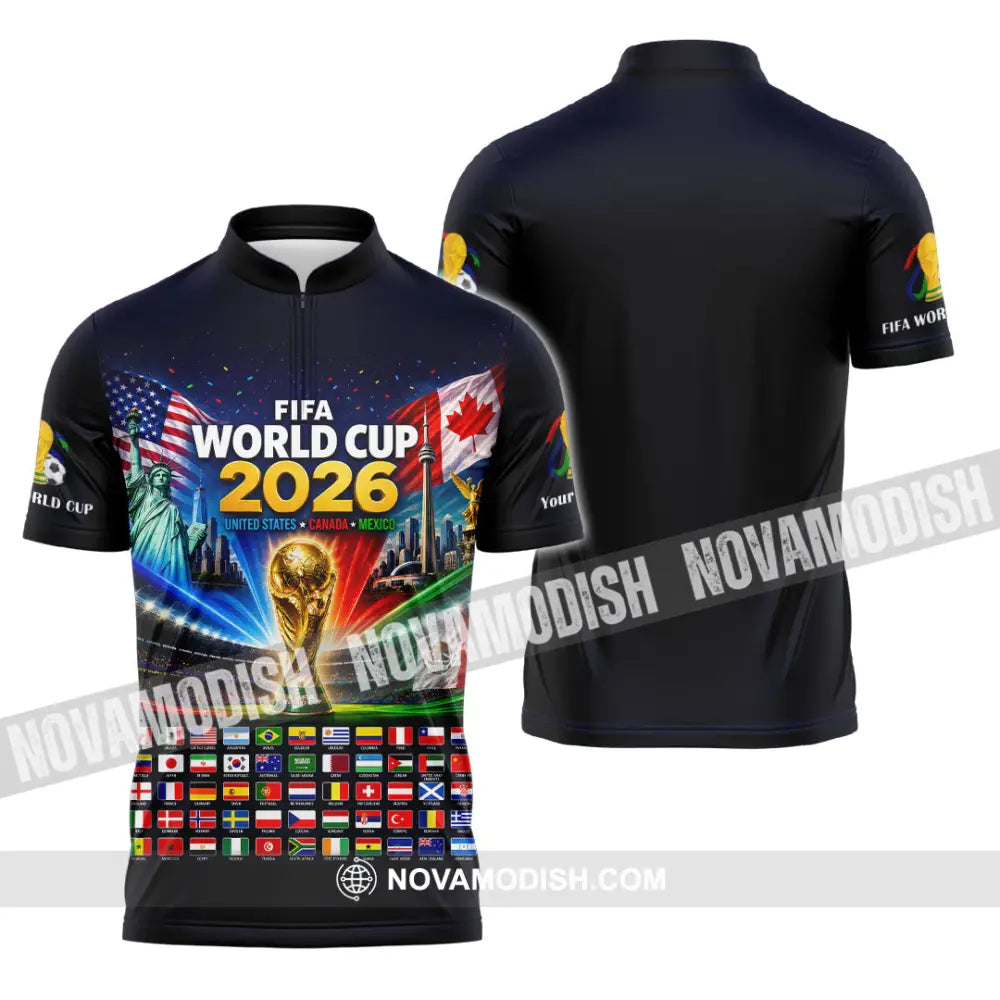 Unisex Shirt - Custom World Cup 2026 Shirt - Zipper Polo Shirt / S - T-shirt