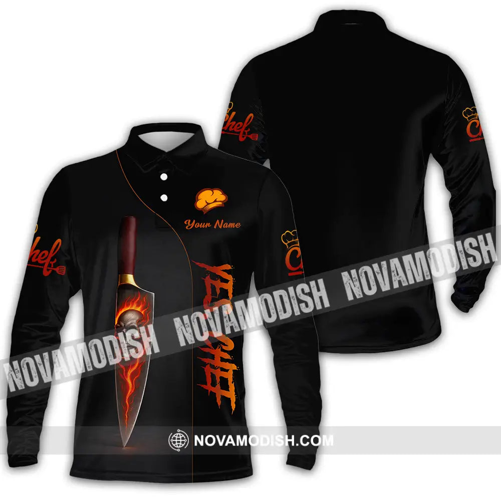 Unisex Shirt - Custom Yes Chef 3D Shirt Long Sleeve Polo / S T-shirt