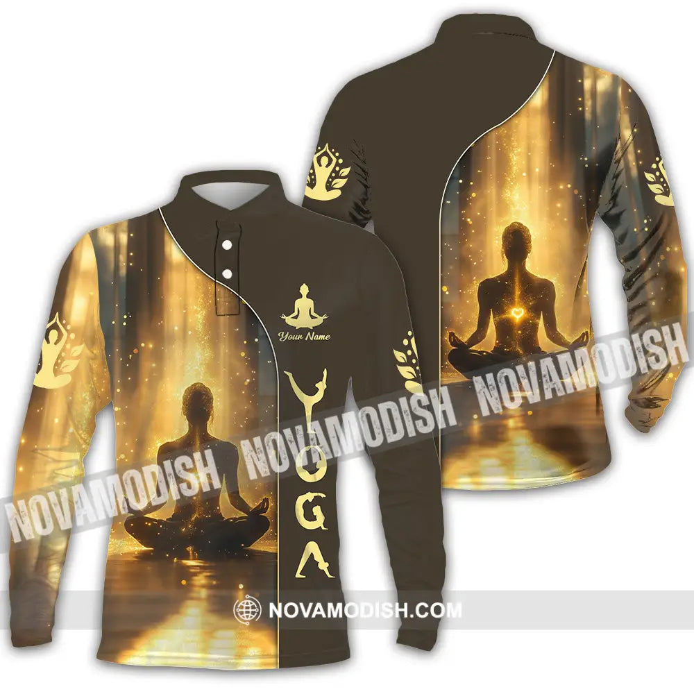 Unisex Shirt - Custom Yoga 3D Shirt Long Sleeve Polo / S T-shirt