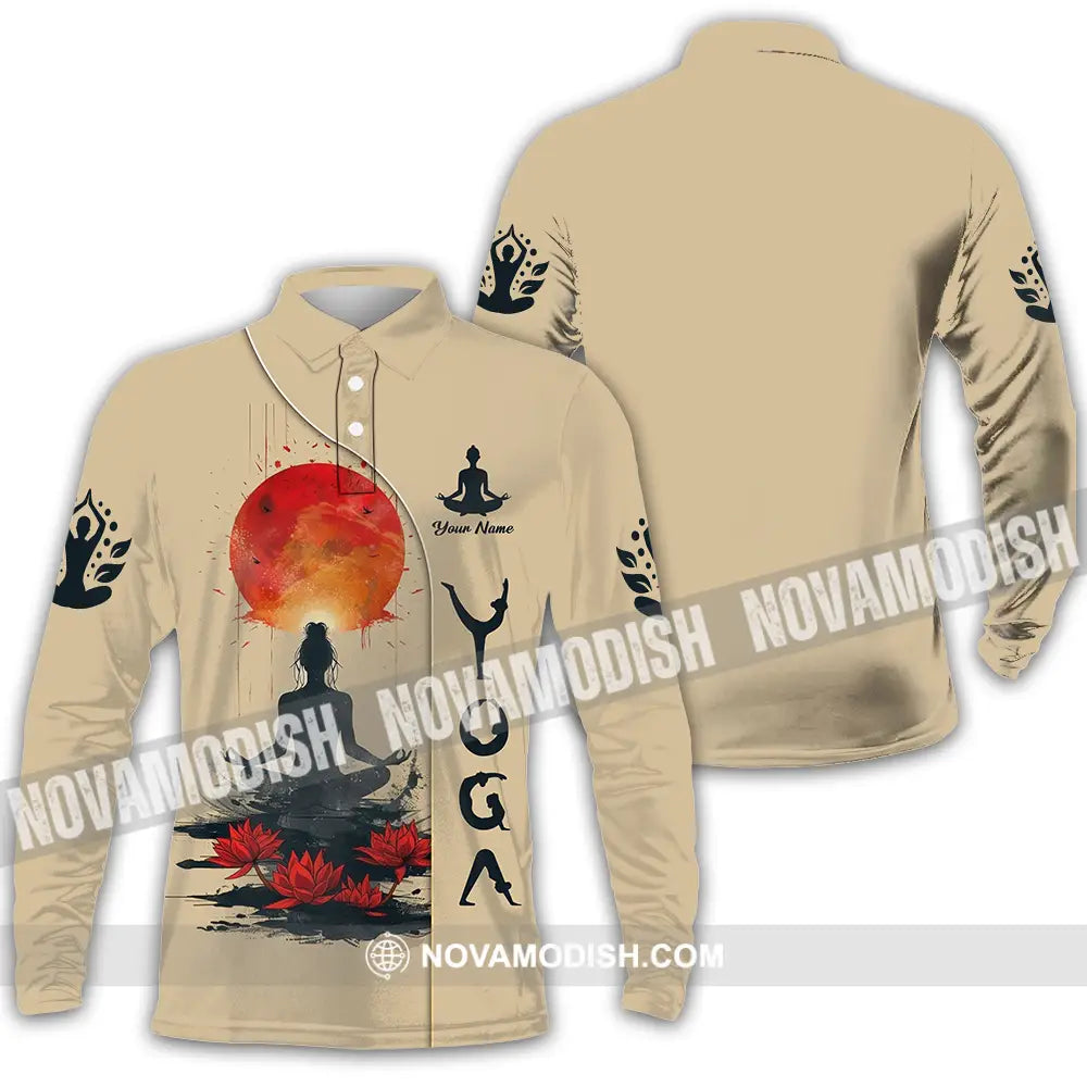 Unisex Shirt - Custom Yoga 3D Shirt Long Sleeve Polo / S T-shirt