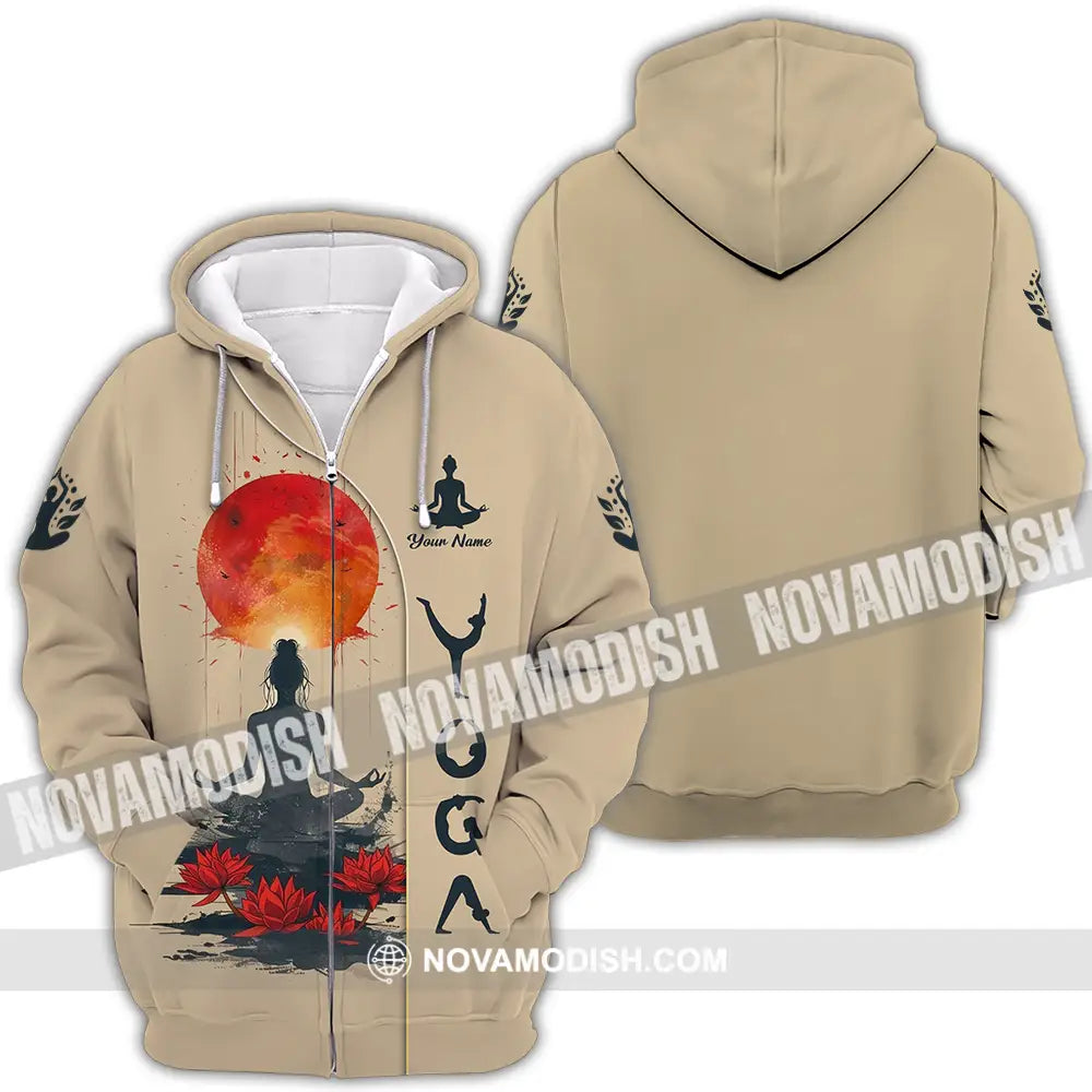 Unisex Shirt - Custom Yoga 3D Shirt Zipper Hoodie / S T-shirt