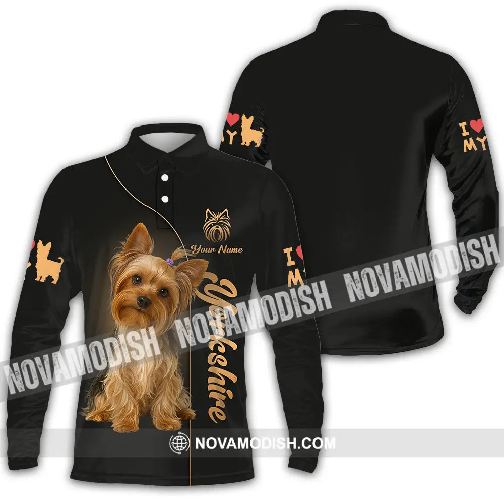 Unisex Shirt - Custom Yorkshire Terrier Shirt Long Sleeve Polo / S T-shirt