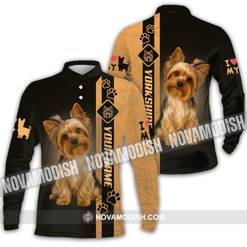 Unisex Shirt - Custom Yorkshire Terrier Shirt Long Sleeve Polo / S T-shirt