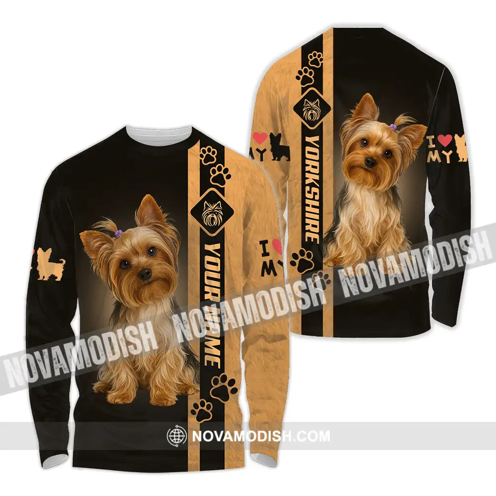Unisex Shirt - Custom Yorkshire Terrier Shirt Long Sleeve Shirt / S T-shirt