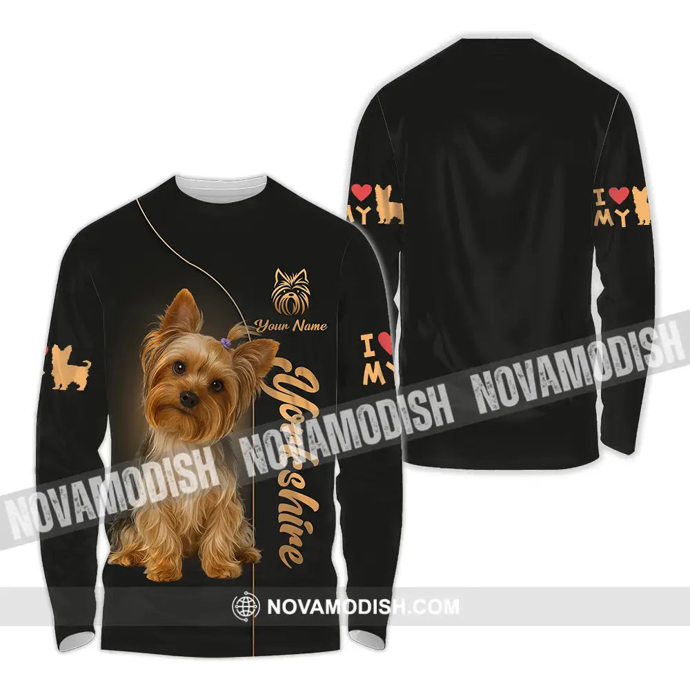 Unisex Shirt - Custom Yorkshire Terrier Shirt Long Sleeve Shirt / S T-shirt