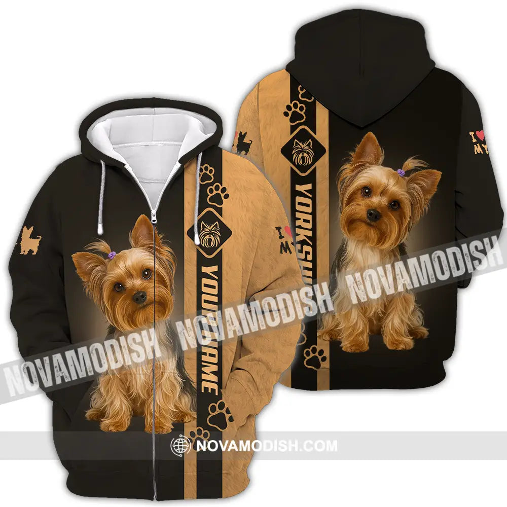 Unisex Shirt - Custom Yorkshire Terrier Shirt Zipper Hoodie / S T-shirt