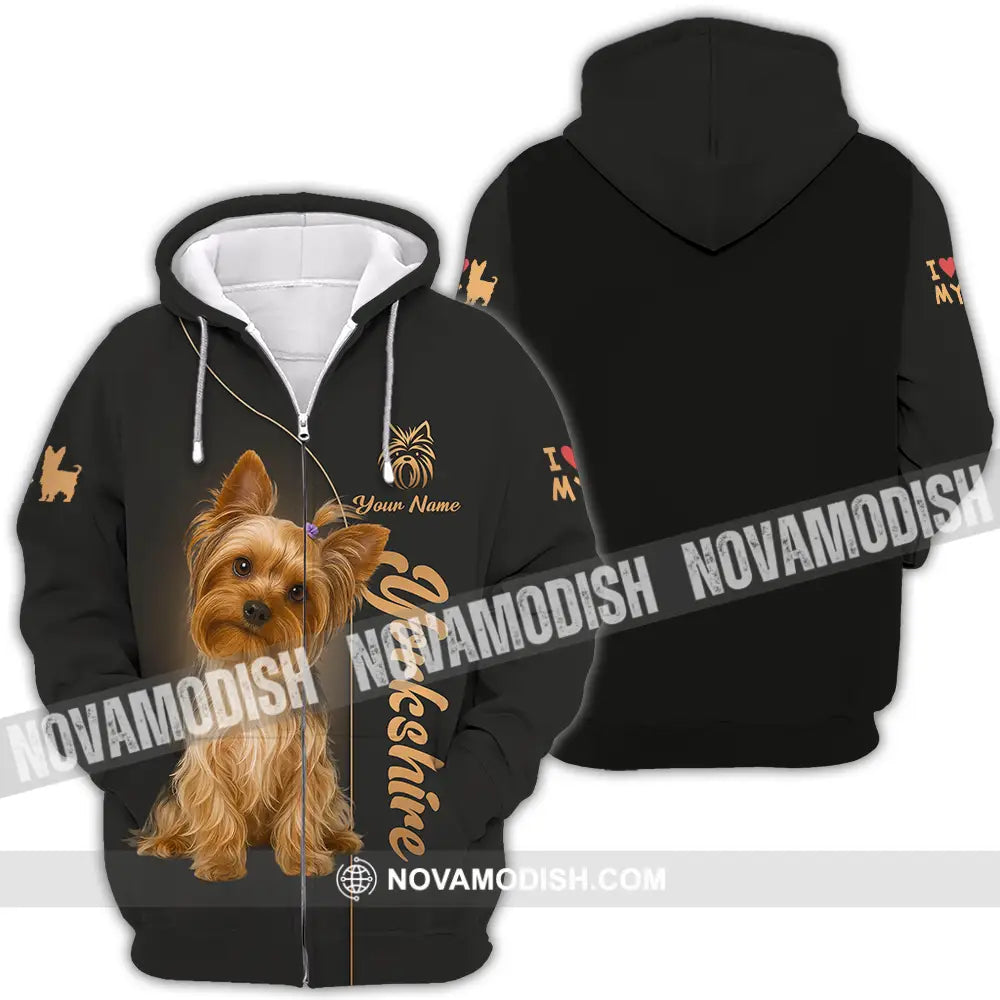 Unisex Shirt - Custom Yorkshire Terrier Shirt Zipper Hoodie / S T-shirt