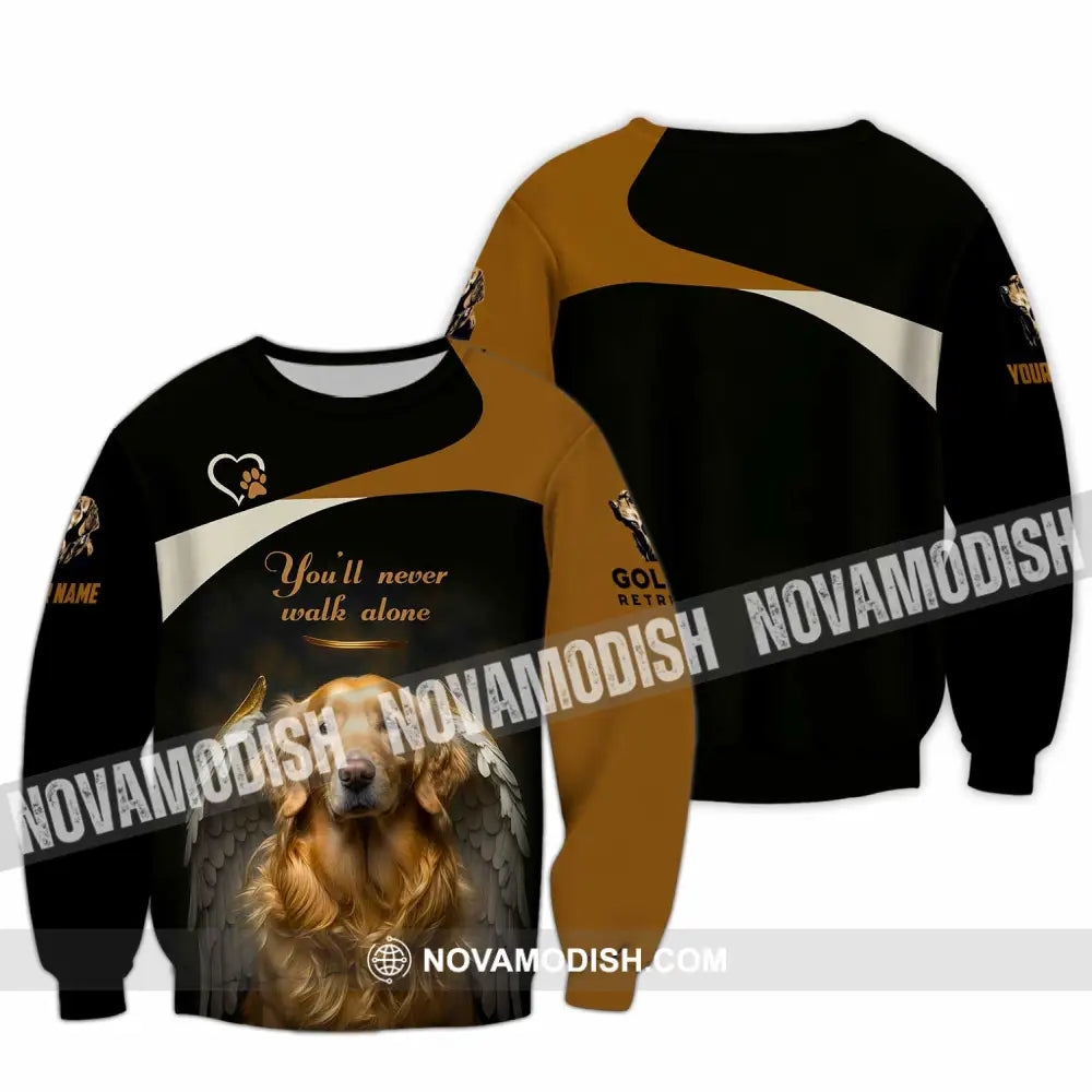 Unisex Shirt - Custom You Never Walk Alone Golden Retriever Shirt Long Sleeve / S T-shirt