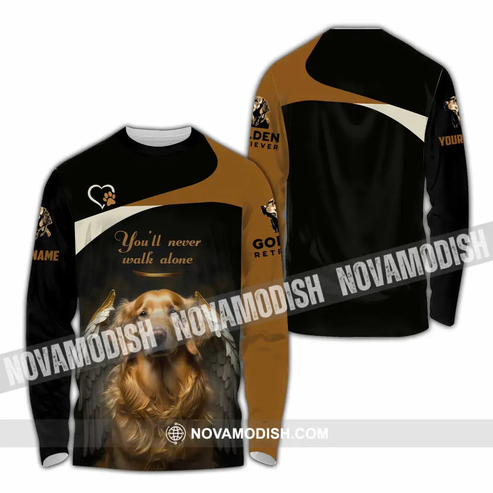 Unisex Shirt - Custom You Never Walk Alone Golden Retriever Shirt Long Sleeve Shirt / S T-shirt