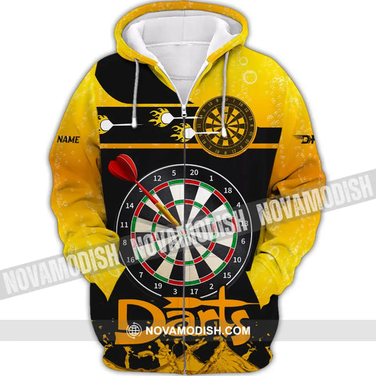 Unisex Shirt Darts Beer Custom Polo Hoodie Team T-Shirt Gift For Players Zipper / S