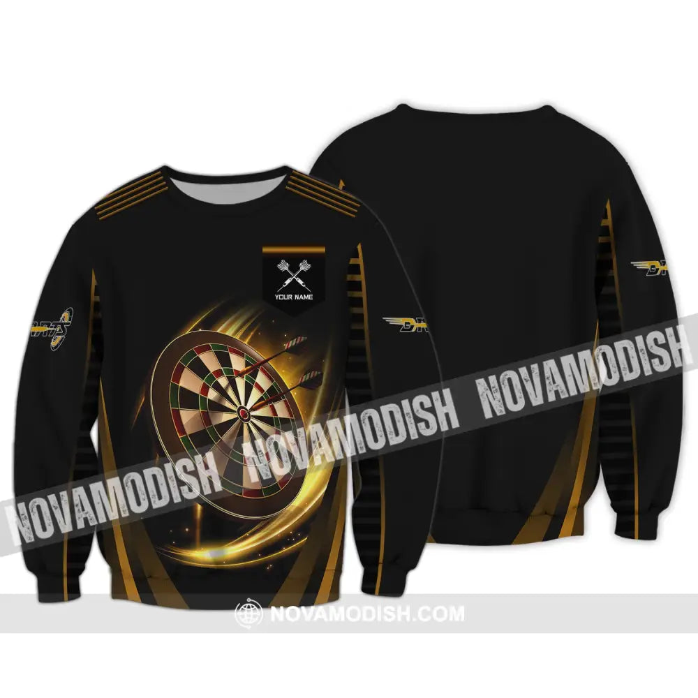 Unisex Shirt Darts T-Shirt Golden Dart Lover Gift Gamer Long Sleeve / S