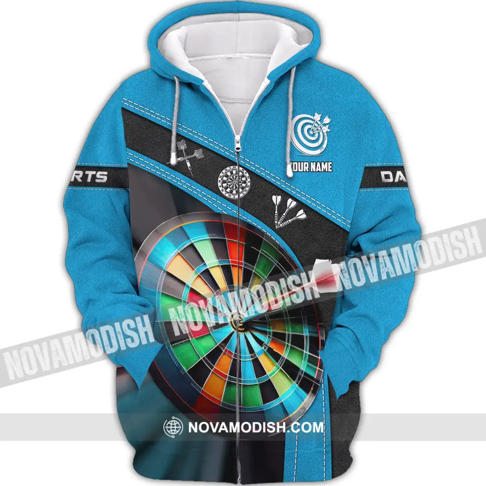 Unisex Shirt Darts T-Shirt Lover Gift Gamer Zipper Hoodie / S