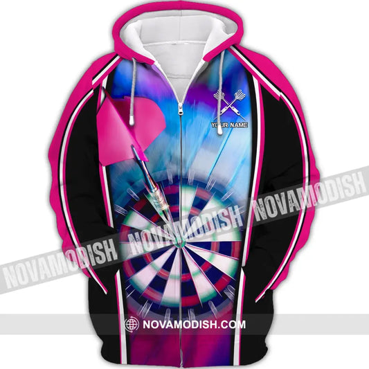 Unisex Shirt Darts T-Shirt Lover Gift Gamer Zipper Hoodie / S