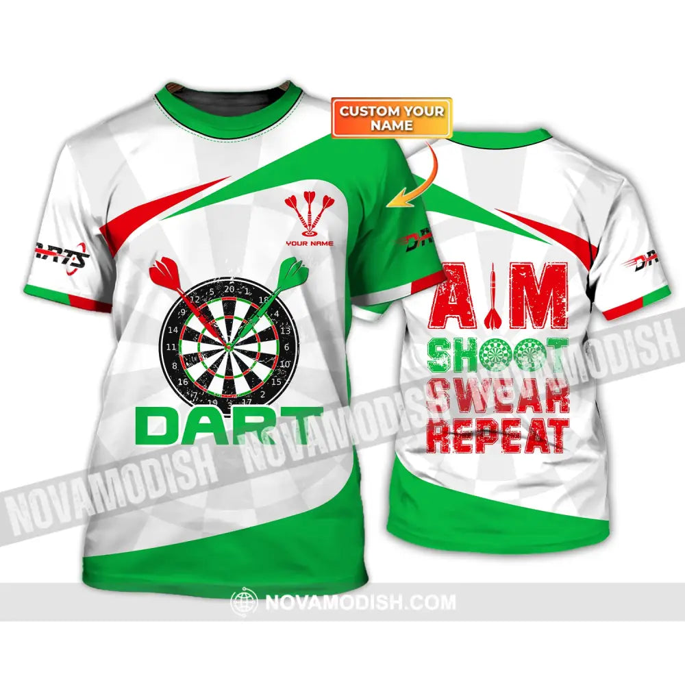 Unisex Shirt Darts T-Shirt Shoot Swear Repeat Lover Gift Gamer