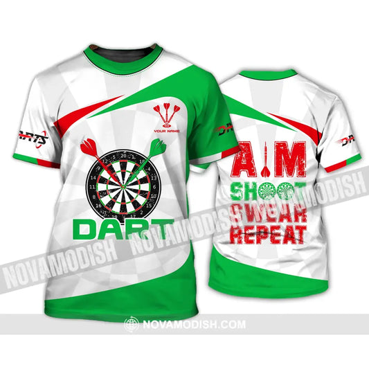 Unisex Shirt Darts T-Shirt Shoot Swear Repeat Lover Gift Gamer / S