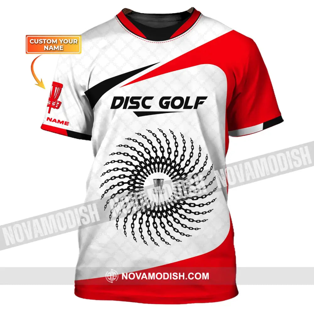 Unisex Shirt Disc Golf Custom Name Polo Gift For Player Tee T-Shirt / S