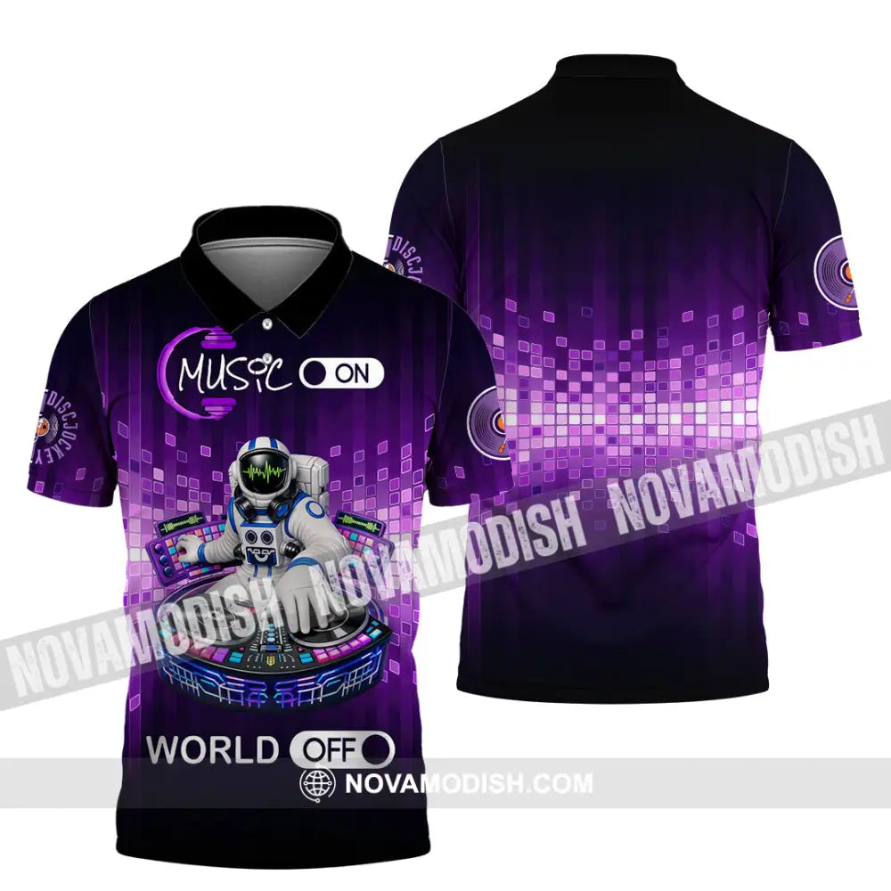 Unisex Shirt - Disc Jockey Music On World On 3D Shirt Polo Shirt / S T-shirt