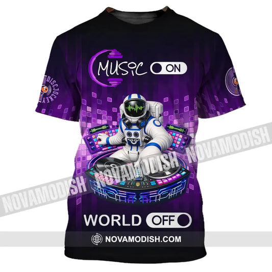 Unisex Shirt - Disc Jockey Music On World On 3D Shirt T-Shirt / S T-shirt
