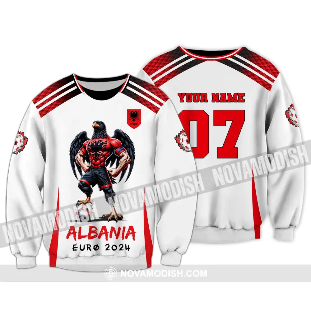 Unisex Shirt Euro 2024 Custom Name And Number Albania Football Polo Long Sleeve / S T-Shirt