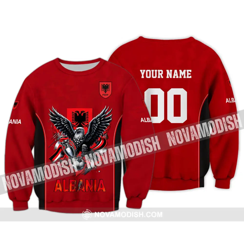 Unisex Shirt Euro 2024 Custom Name And Number Albania Football Polo Long Sleeve / S T-Shirt