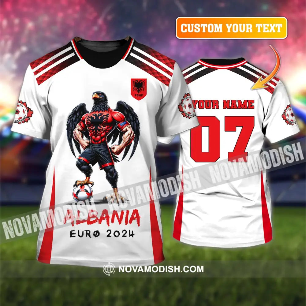 Unisex Shirt Euro 2024 Custom Name And Number Albania Football Polo Long Sleeve T-Shirt