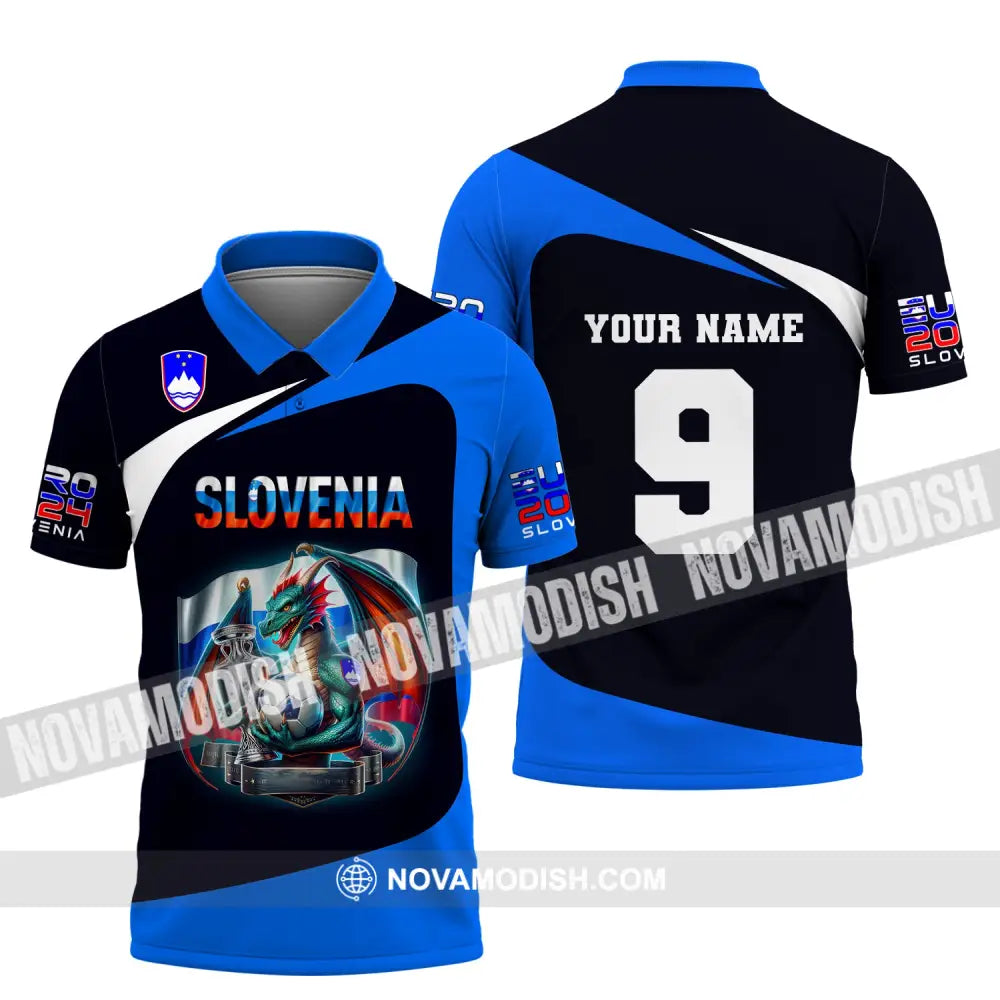 Unisex Shirt Euro 2024 Custom Name And Number Slovenia Football Polo Long Sleeve / S T-Shirt