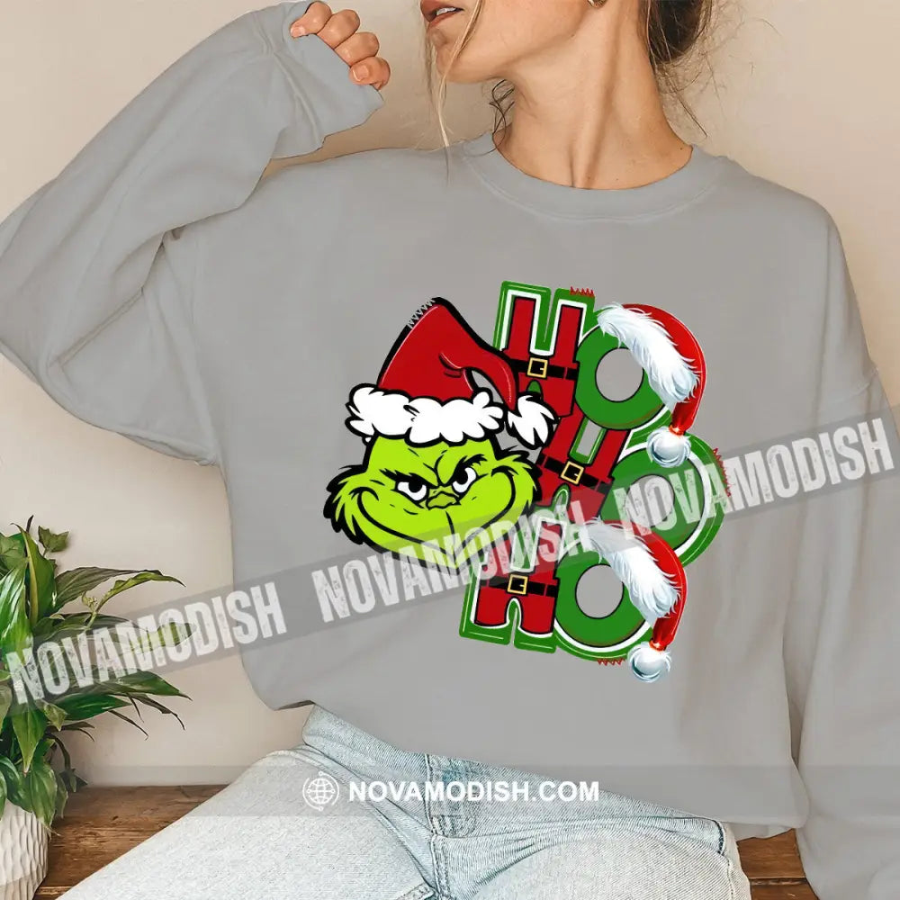 Unisex Shirt Grinch Christmas Long Sleeve Sweater Gift For / Gray S T-Shirt