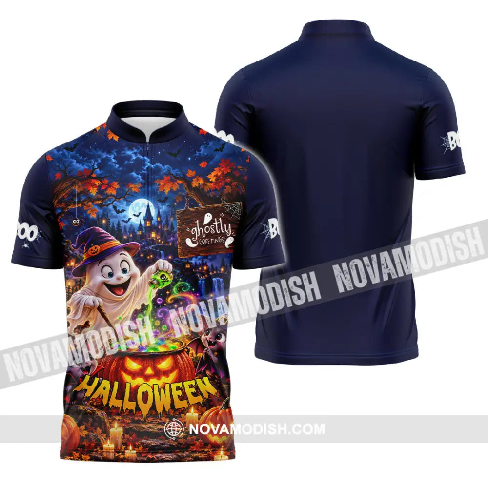 Unisex Shirt - Halloween Shirt - Zipper Polo Shirt / S - T-shirt