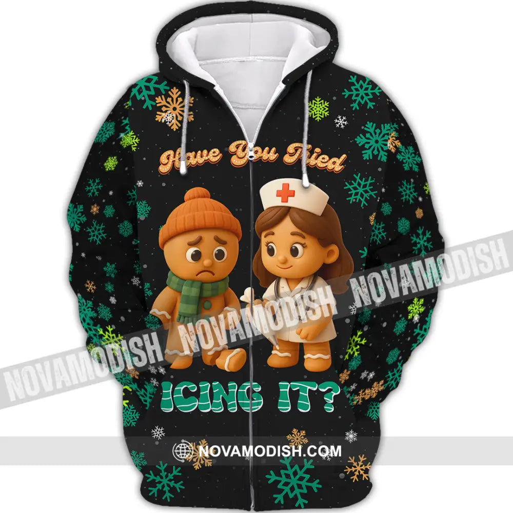 Unisex Shirt - Have You Tried Icing It Christmas Shirt Zipper Hoodie / S T-shirt