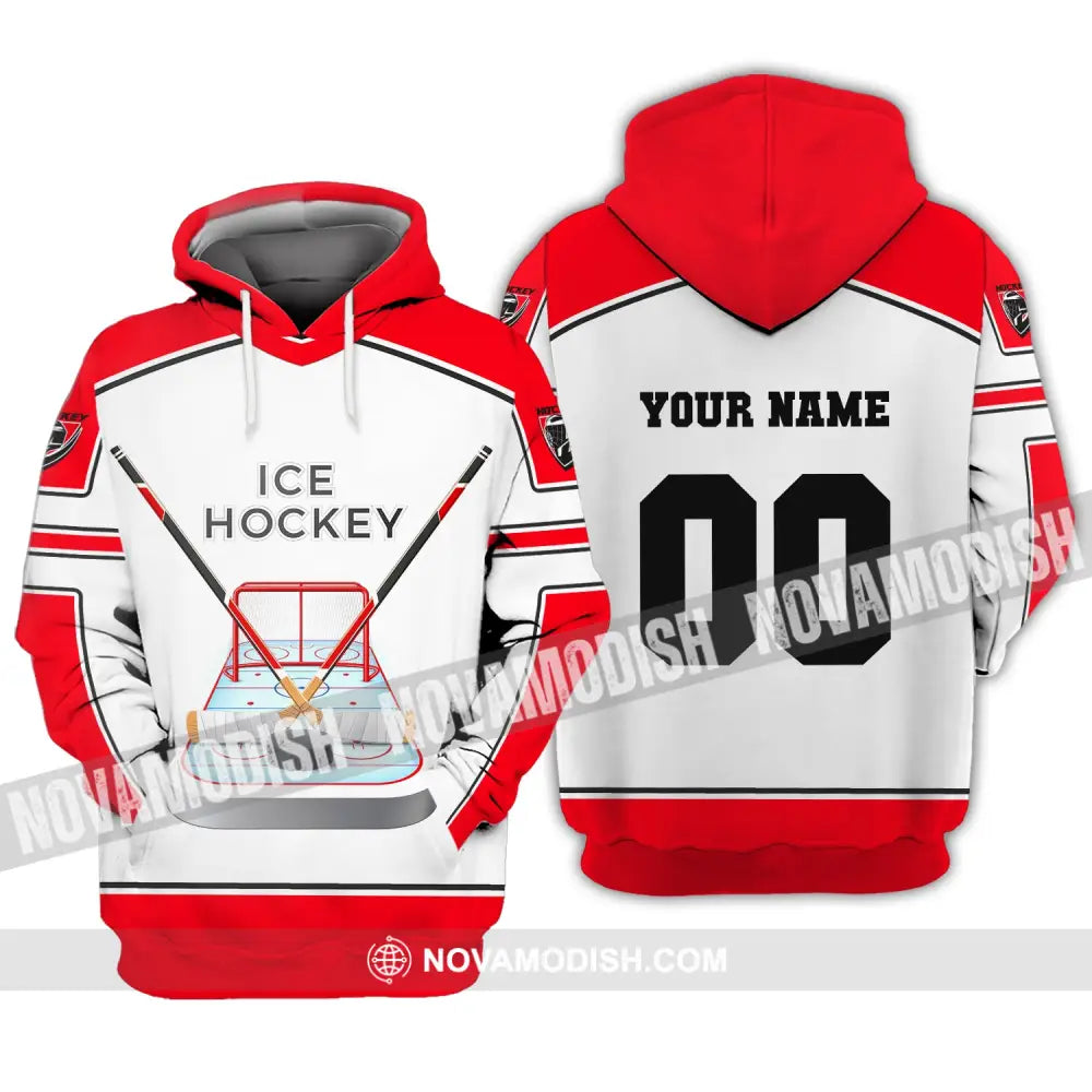 Unisex Shirt Ice Hockey Custom Name And Number T-Shirt Polo Gift For Player Hoodie / S