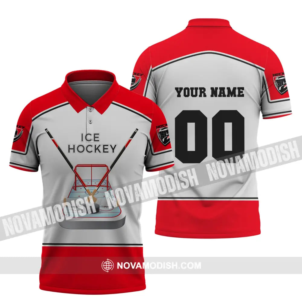 Unisex Shirt Ice Hockey Custom Name And Number T-Shirt Polo Gift For Player / S