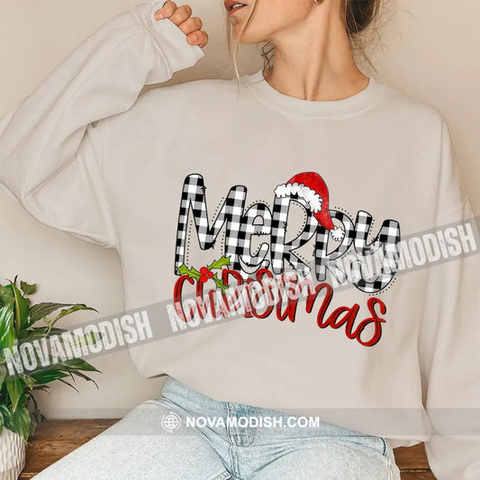 Unisex Shirt Merry Christmas Long Sleeve Sweater Gift For / Beige S T-Shirt