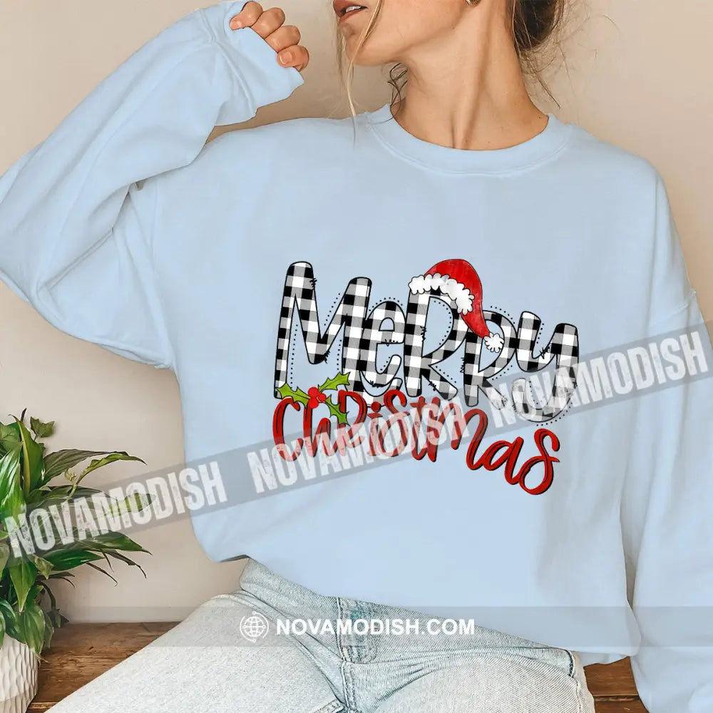 Unisex Shirt Merry Christmas Long Sleeve Sweater Gift For / Blue S T-Shirt