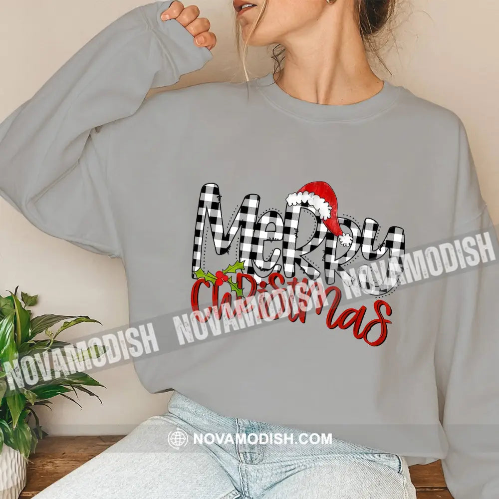 Unisex Shirt Merry Christmas Long Sleeve Sweater Gift For / Gray S T-Shirt