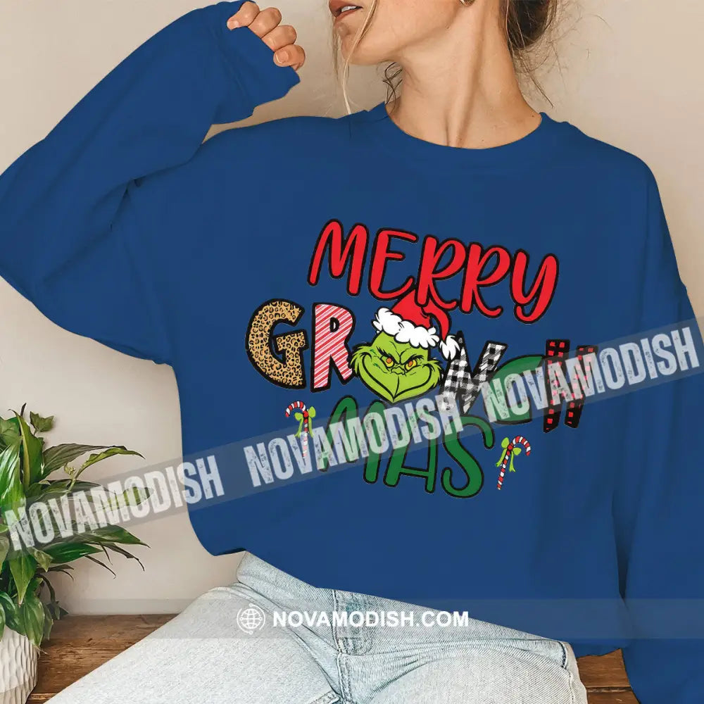 Unisex Shirt Merry Grinchmas Christmas Long Sleeve Sweater Gift For T-Shirt