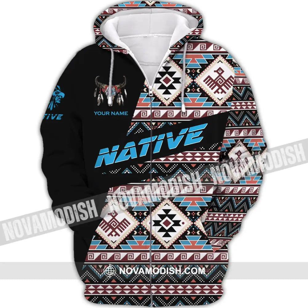 Unisex Shirt Native American Hoodie Indigenous Zipper / S T-Shirt