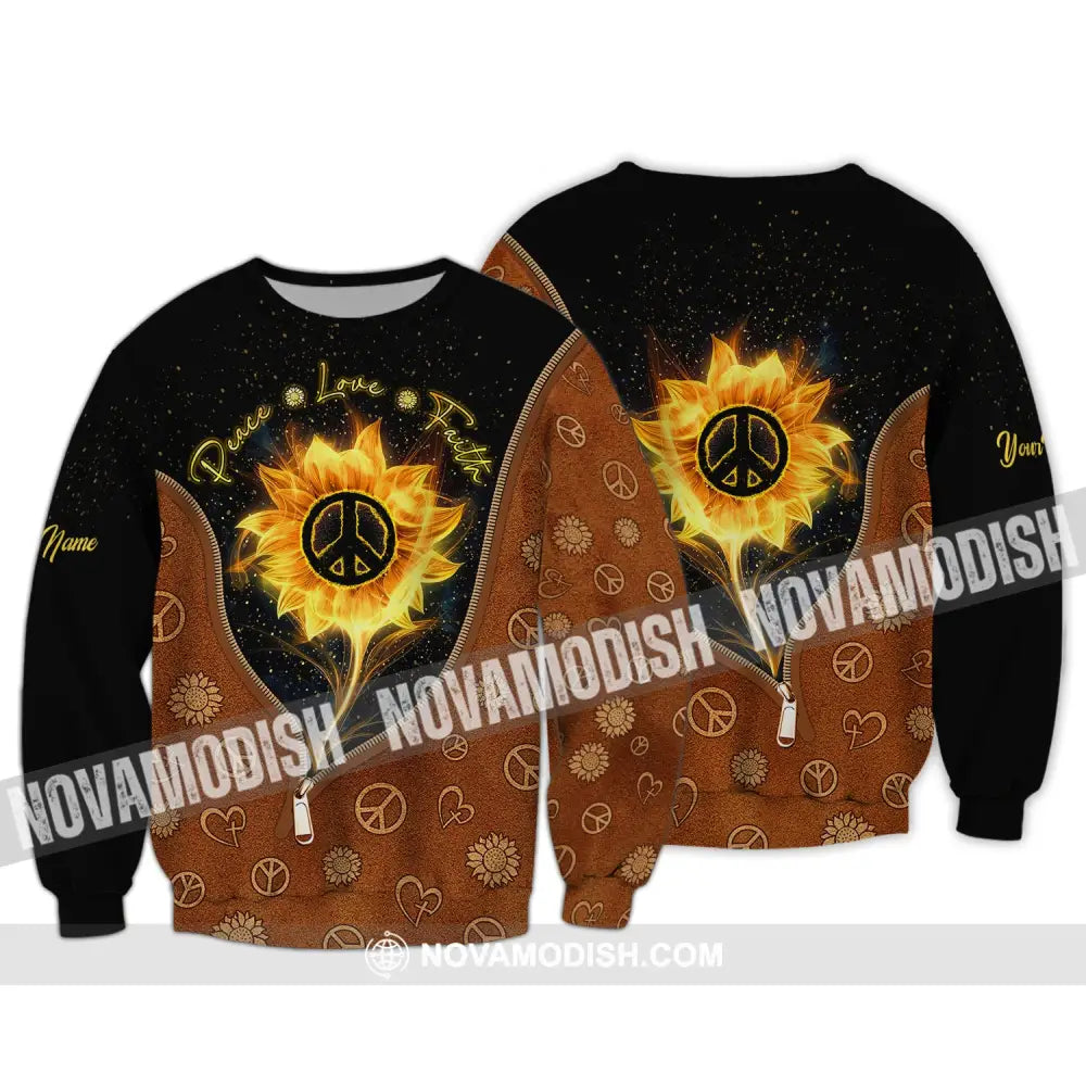 Unisex Shirt Peace Love Faith No War Hoodie Anti-War Apparel Stand For Long Sleeve / S T-Shirt