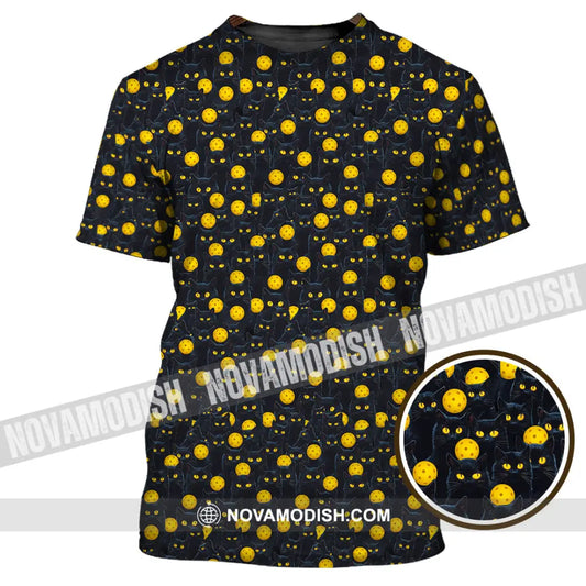 Unisex Shirt - Pickleball Halloween Black Cat Shirt T-Shirt / S T-shirt