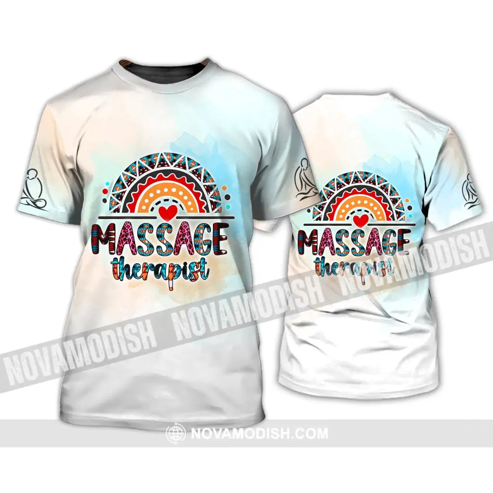 Unisex Shirt Rainbow Massage Therapist Sportwear Therapy Clothing T-Shirt