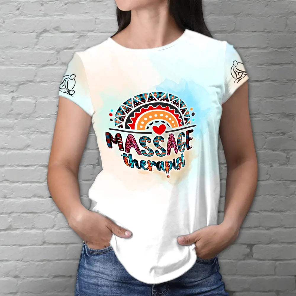 Unisex Shirt Rainbow Massage Therapist Sportwear Therapy Clothing T-Shirt
