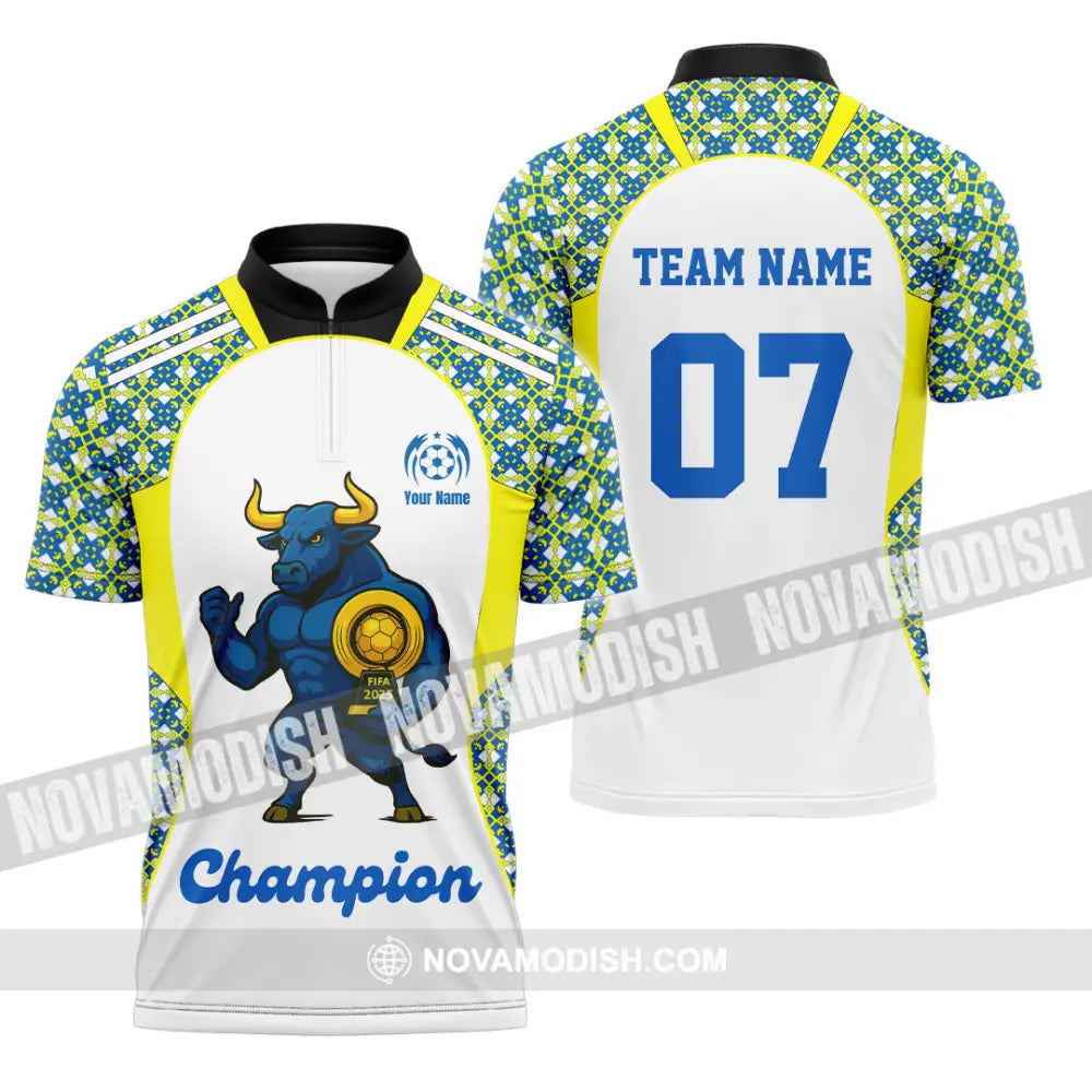 Unisex Shirt - Real Madrid Custom Fifa Club World Cup Shirt Zipper Polo Shirt / S T-shirt