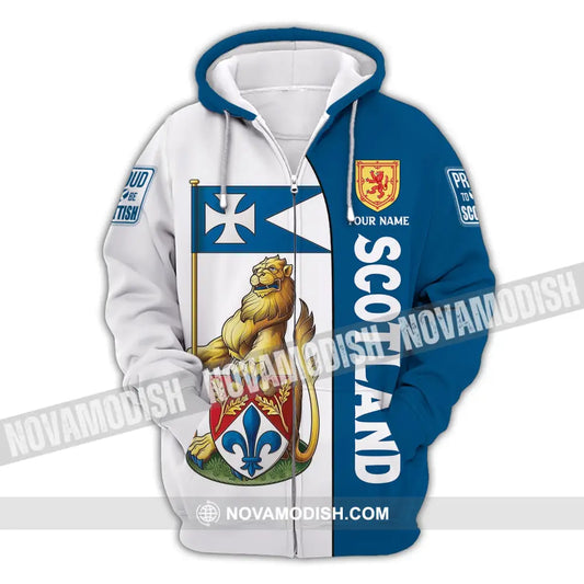 Unisex Shirt Scotland Proud To Be Scottish T-Shirt Forever Zipper Hoodie / S