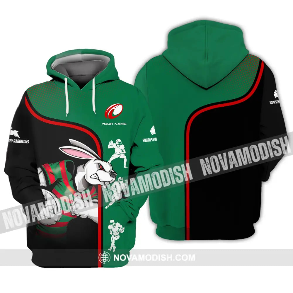 Unisex Shirt South Sydney Rabbitohs Reggie The Rabbit Hoodie Football T-Shirt / S