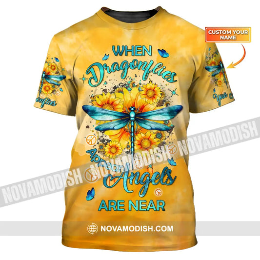 Unisex Shirt Sunflower Dragonflies Peace Memorial In Loving Memory Apparel T-Shirt / S