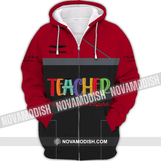 Unisex Shirt Teacher Hoodie Sportwear Gift For Teachers Zipper / S T-Shirt