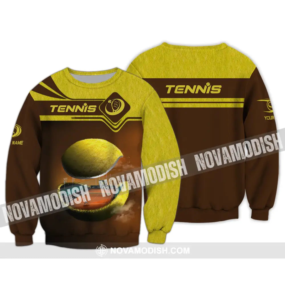 Unisex Shirt Tennis Ball T-Shirt Lover Gift Player Apparel Long Sleeve / S